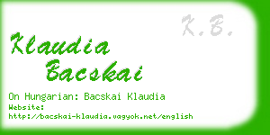 klaudia bacskai business card